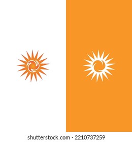 Creative sun concept logo illustration design template