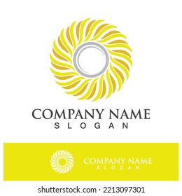 Creative sun concept logo illustration design template