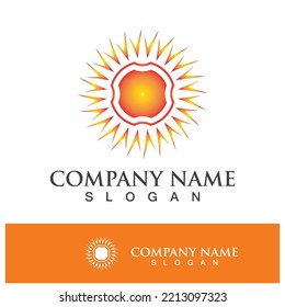 Creative sun concept logo illustration design template