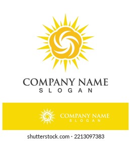 Creative sun concept logo illustration design template