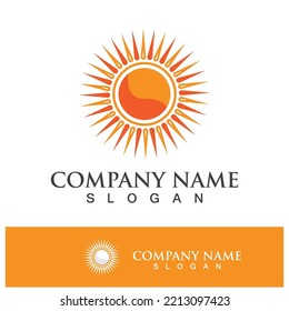 Creative sun concept logo illustration design template