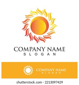 Creative sun concept logo illustration design template