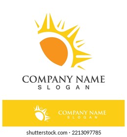 Creative sun concept logo illustration design template
