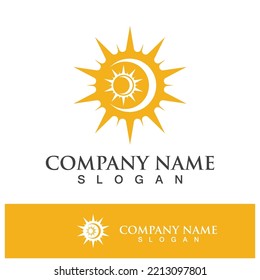 Creative sun concept logo illustration design template