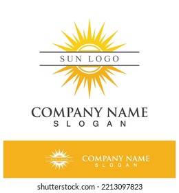 Creative sun concept logo illustration design template
