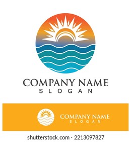 Creative sun concept logo illustration design template