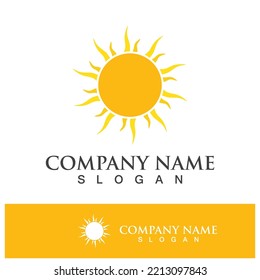 Creative sun concept logo illustration design template
