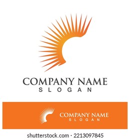 plantilla de diseño de ilustración de logotipo de concepto de sol creativo