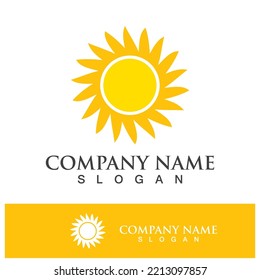 Creative sun concept logo illustration design template