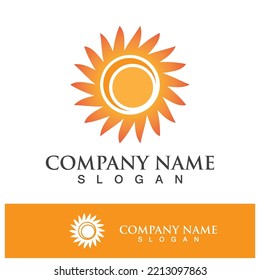 Creative sun concept logo illustration design template