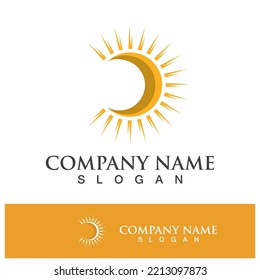 Creative sun concept logo illustration design template