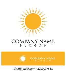 Creative sun concept logo illustration design template