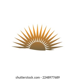 Creative sun concept logo illustration design template