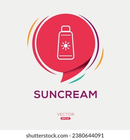 Creative (Sun cream) Icon ,Vector sign.