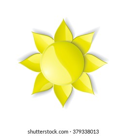 creative sun with eight petals yellow
