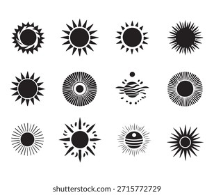 Coleção de Silhuetas de Ícones da Creative Sun