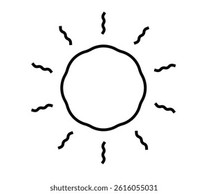 creative sun icon with white background.