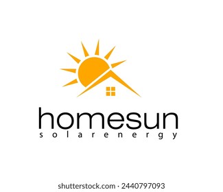 plantilla de diseño creativa de luz solar y logotipo de la casa 