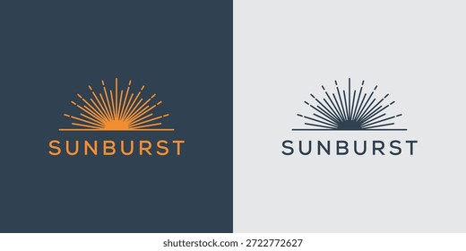 Design criativo do logotipo do sol. abstrato com formas geométricas modernas e cores vibrantes brilhantes para marca e negócios.