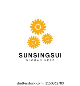 creative sun logo design template
