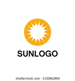 creative sun logo design template