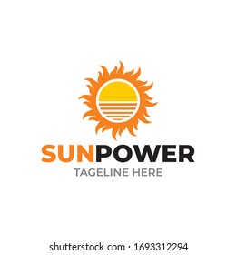Creative sun set concept vector logo design
