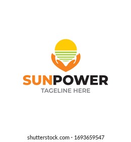 Creative sun set concept vector logo design
