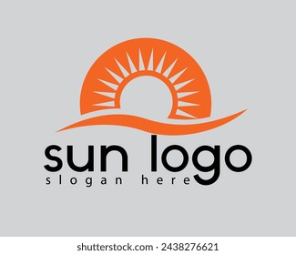 creative sun shadow logo design template