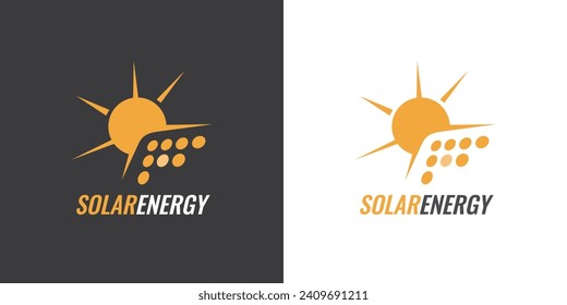 Creative Sun and Solar Panel Icon for Renewable Energy Solutions