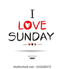 Creative Sunday text, Can be used for stickers and tags, T-shirts, invitations, vector illustration.