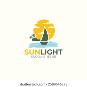 Creative sundown logo design bundle - sea sun logo