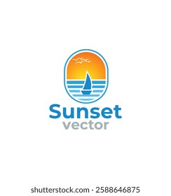 Creative sundown logo design bundle - sea sun logo
