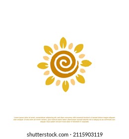 creative sunflower logo design vector illustration
