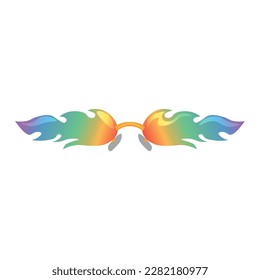 Creative sunglasses on white background
