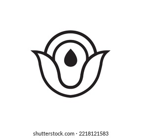 The creative sunrise symbol with water drop. New icon design concept. New design 2022-2023