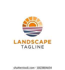 Placa de sol creativa con logotipo de mar
