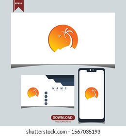 Creative sunset logo icon vector design