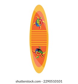 Surfboard creativo con tortugas de fondo blanco