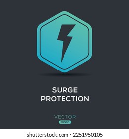 Creative (Surge Protection) Icon, Vector sign.