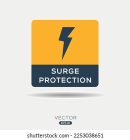 Creative (Surge Protection) Icon, Vector sign.