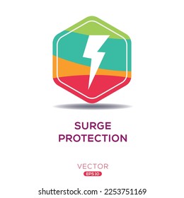 Creative (Surge Protection) Icon, Vector sign.