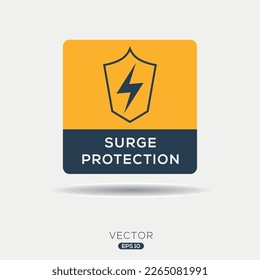 Creative (Surge Protection) Icon, Vector sign.