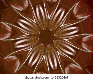 Creative surreal illusive vector chocolate background for design like a drug trip, surrealistic hallucination, crazy cover. Modern psychedelic trendy fantastic art, kaleidoscopic optical illusion.