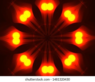 Creative surreal illusive vector red flame background for design like a drug trip, surrealistic hallucination, crazy cover. Modern psychedelic trendy fantastic art, kaleidoscopic optical illusion.
