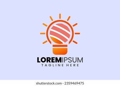 Creative sushi bulb lamp logo template designs concept vector inspiration education logo symbol