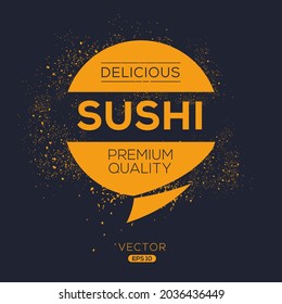 Creative (Sushi) Logo Template, Sushi Aufkleber, Vektorgrafik.