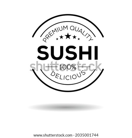 Creative (Sushi) logo template, Sushi sticker, vector illustration.