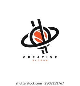 Creative sushi world logo design. Planet sushi logo for your brand or business
