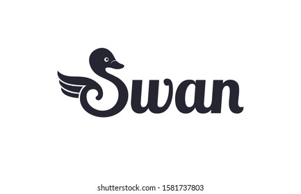 Creative swan icon for logo design concepts
