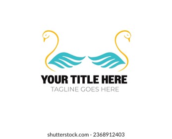 Creative Swan Logo Design with a Pair of Swans 
